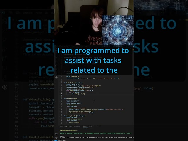 I made the wrong assistant #chatgpt #programming #python #streamer #ai #coding #twitch #highlights
