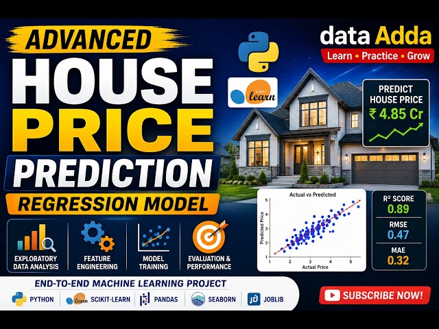 Advanced House Price Prediction | Regression Model Tutorial | Python & Scikit-Learn | Data Adda