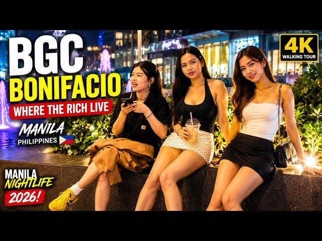 🇵🇭 Manila Nightlife 2026! Experience BGC Bonifacio – Where the Rich Live in the Philippines [4K]