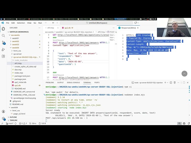 WA-2026-L14: SQL injection example. API design example.