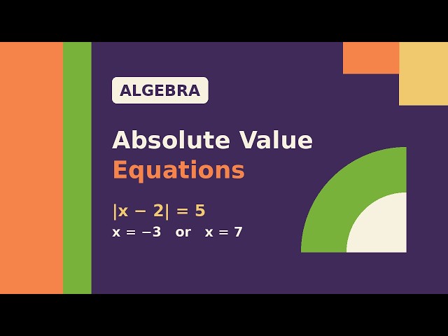 How to Solve Absolute Value Equations | Algebra Help