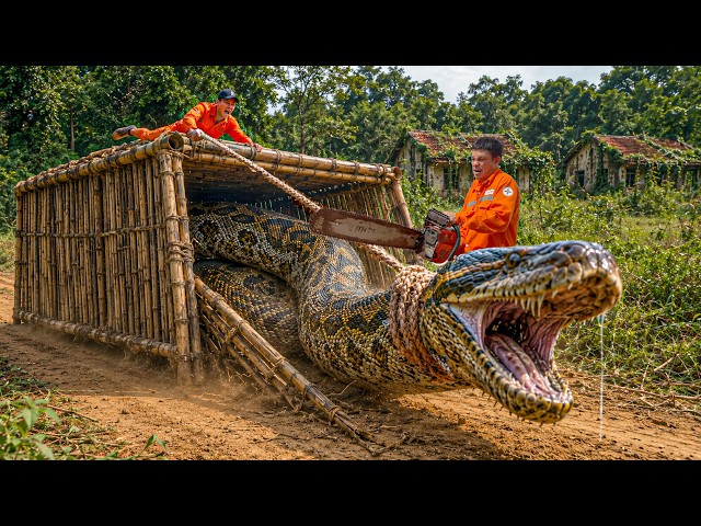 Trapping a Giant Reticulated Python Near an Abandoned House | Terrifying Encounter | Survival Skills