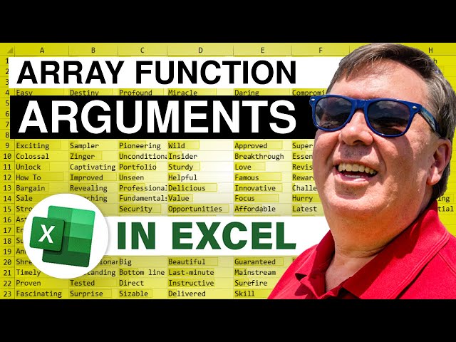 Excel - Mastering Excel Array Formulas: Tips & Tricks for Function Arguments - Episode 632