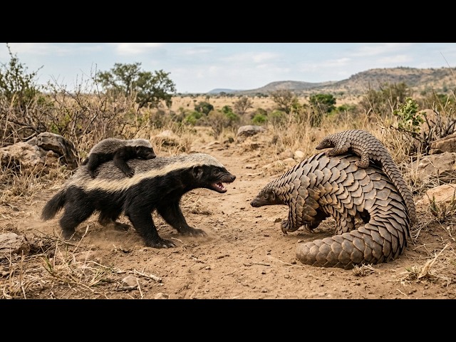 Honey Badger vs. Pangolin: The Ultimate Battle of Motherhood & Survival (AI )