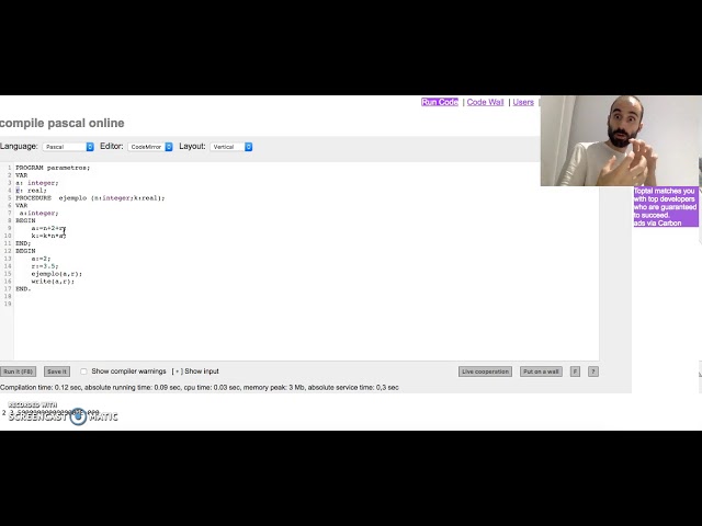 Parametros reales y formales en lenguaje pascal subprogramas #IPG2MURJC