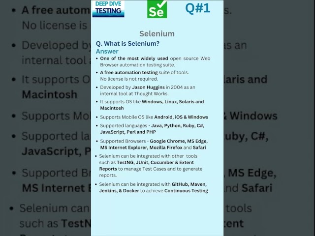 What is Selenium in Automation Testing?  #selenium #seleniumtraining #automationtesting