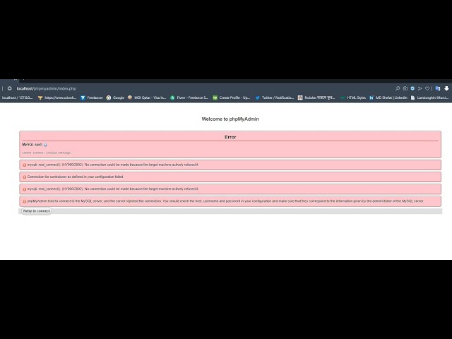 MySQL said: Cannot connect invalid settings error | XAMPP Phpmyadmin