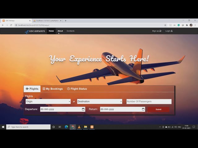 Airline Booking Management Website | HTML, CSS, BOOTSTRAP, JAVASCRIPT, PHP