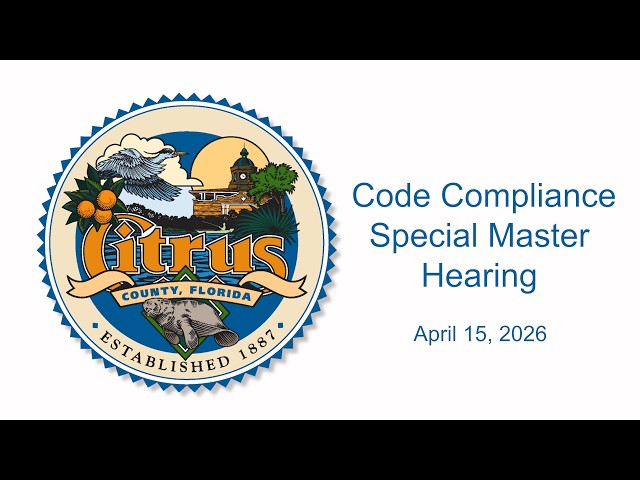 Special Magistrate Code Compliance - April 15, 2026