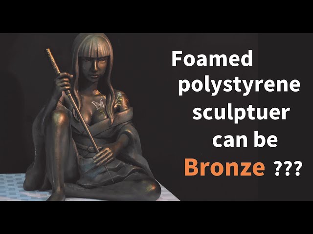 How to make Kunoichi statue from foamed polystyrene / 発泡スチロールから作るくノ一の銅像