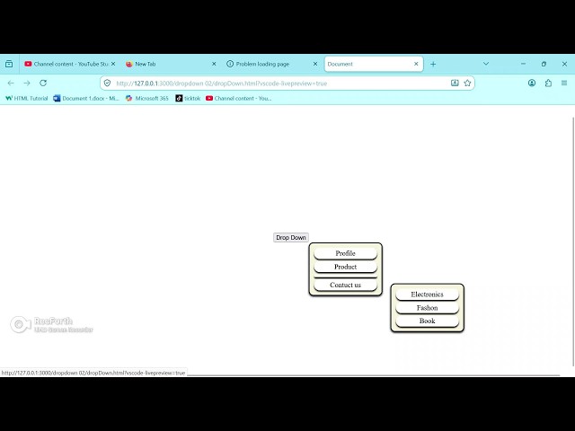 How to Create Drop Down Button with css