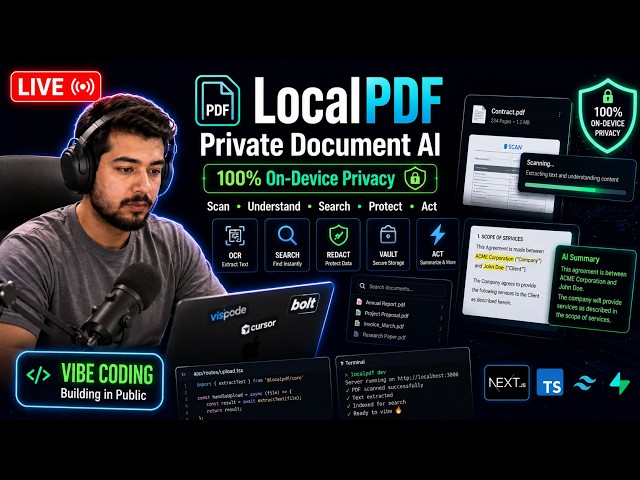 Building a Private AI PDF App LIVE | Vibe Coding LocalPDF