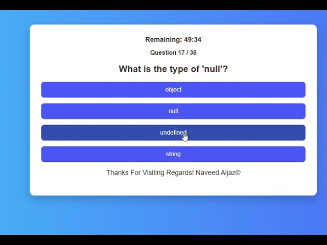 JavaScript Quiz Challenge 💻 | Test Your JS Skills!