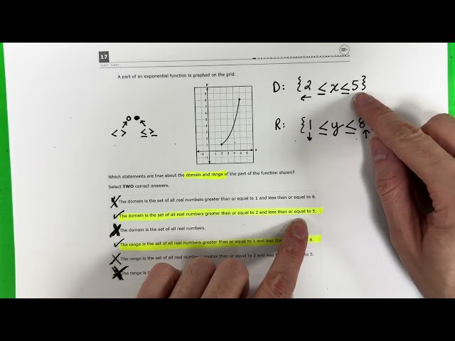✌️😄 Domain & Range of Exponential Functions // Algebra I STAAR 2024 // 17