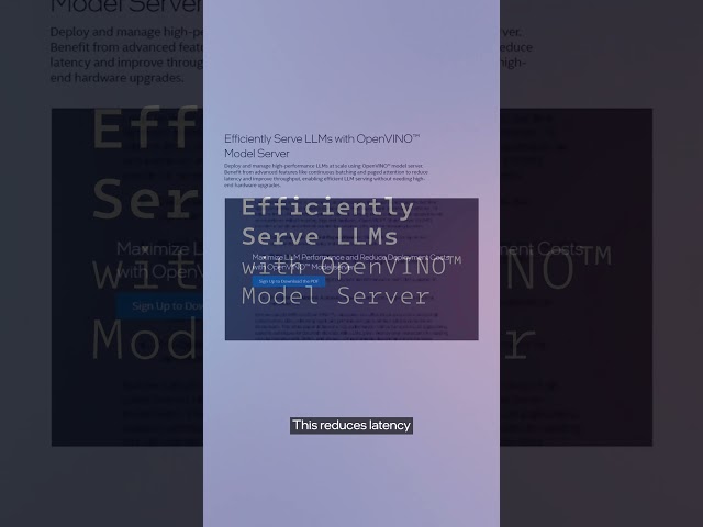 Efficiently Serve LLMs with OpenVINO™ Model Server | October 2024 | IDZ News | Intel Software