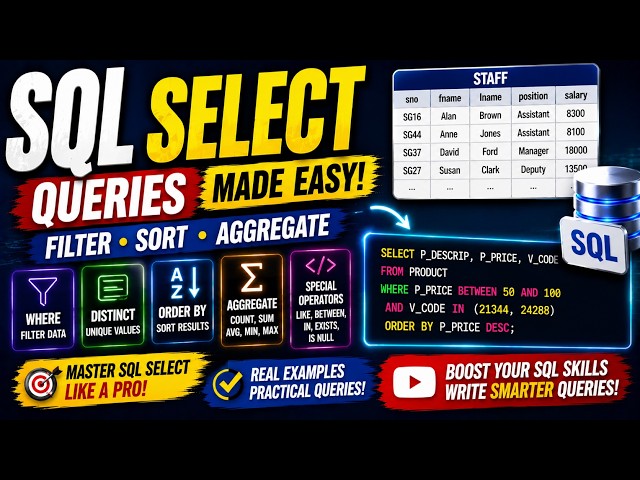 SQL SELECT Queries Explained | DISTINCT, ORDER BY & Aggregate Functions