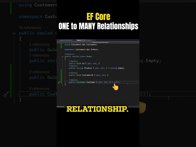 Entity Framework Core Tutorial - One to Many Relationships Short #shorts  #dotnet