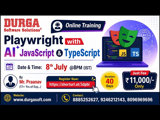Playwright with AI JavaScript & TypeScript Online Training @ DURGASOFT