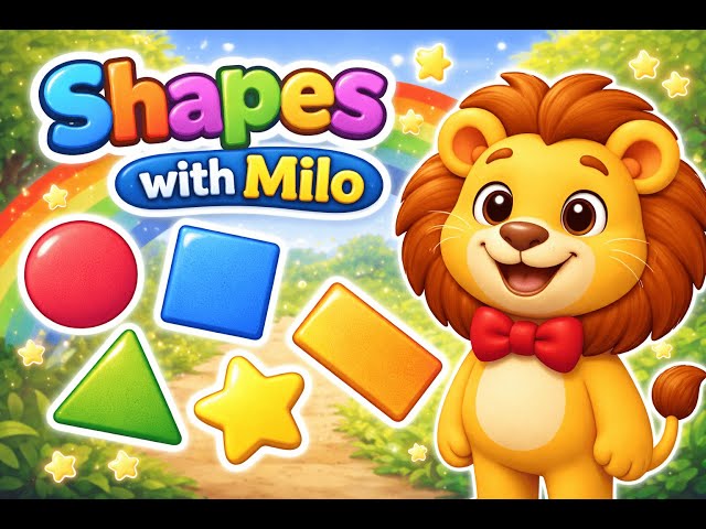 Learn basic shapes with Milo! 🦁🔺⬜⚪ #shapesforkids #learningshapes #toddlerlearning #kidssongs