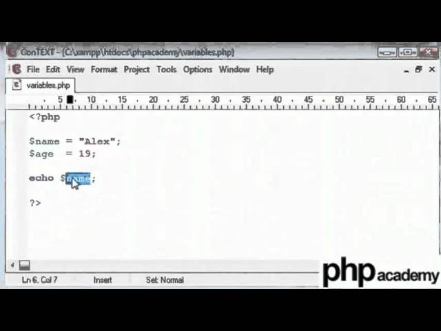 Variables in PHP - Tamil