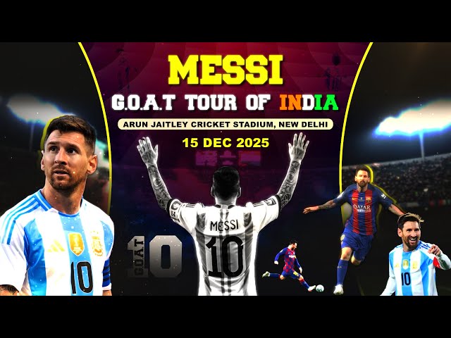 LIVE - Lionel Messi G.O.A.T Tour of INDIA 2025 | Arun Jaitley Stadium New Delhi | Doordarshan Sports