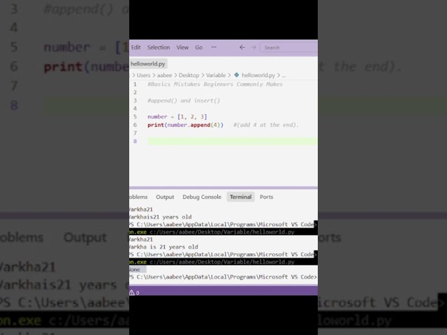 append() vs insert() – DON'T CONFUSE THEM! What's the Difference?  Explained! #pythonforbeginners
