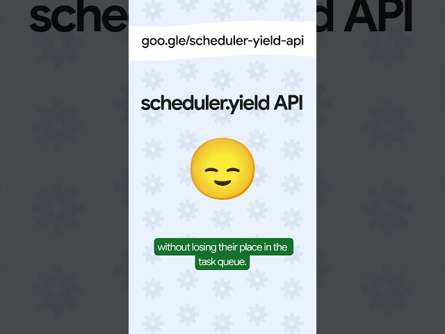 scheduler.yield API