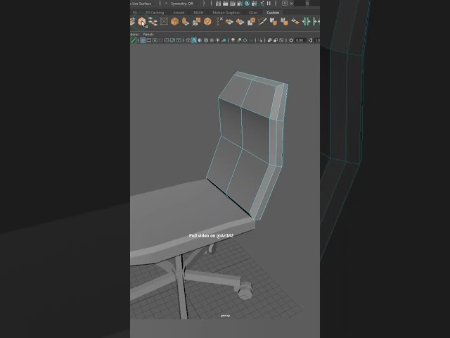 Low Poly Swivel Office Chair 3D modeling Autodesk Maya tutorial