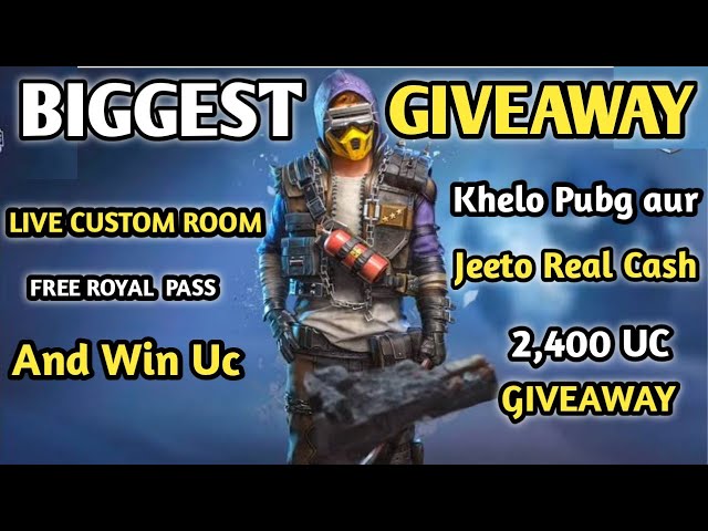 2,400 UC GIVEAWAY|| Worth 3 Elites Royal pass And Real cash of Pubg Mobile || Join live tournamentc🤭