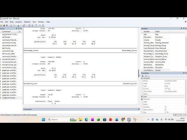 Describing data Using Codebook and Summary Statistics in STATA
