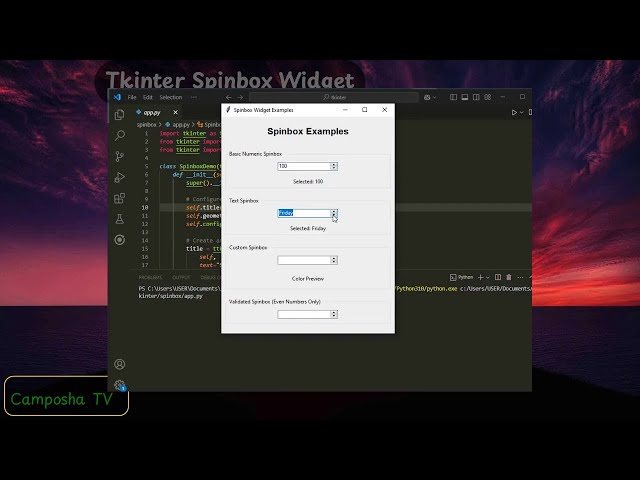 Tkinter 14: Spinbox