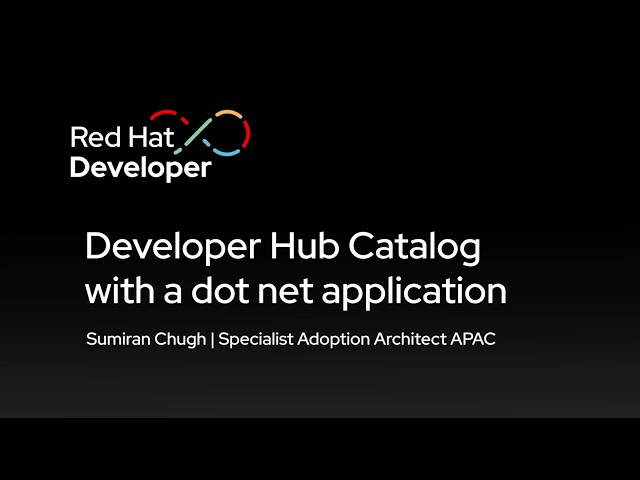 Developer Hub Catalog with a dot net application