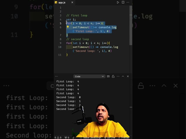 Let vs Var in Loops: JavaScript Explained in 60 Seconds!