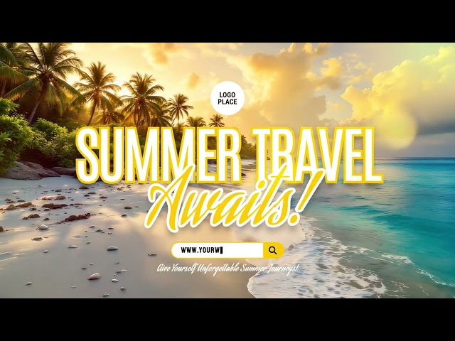 Free AI Beach View Summer Travel Agency Promo Youtube Intro Video Template (Customizable) - FlexClip