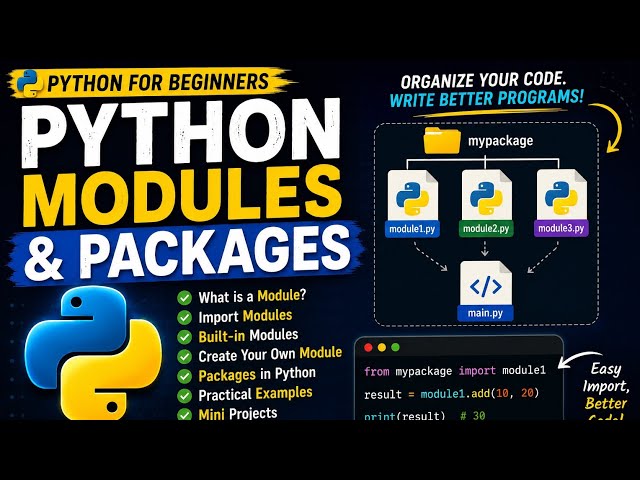 Python Modules & Packages Explained for Beginners | Import, Create & Use Modules 🐍