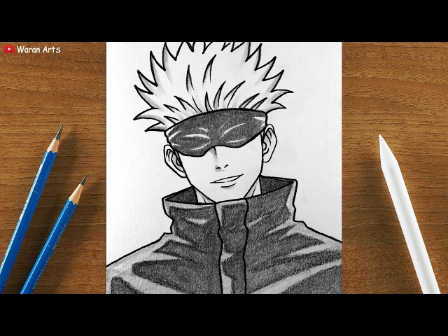 Easy anime drawing || How to Draw Gojo Satoru || Step by Step Anime Art Sketch Tutorial