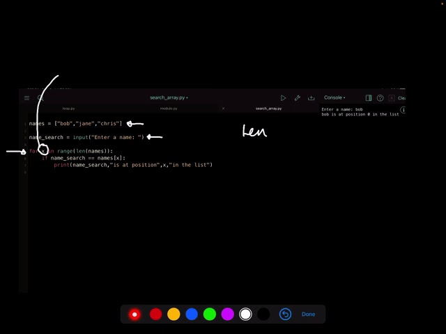 Search array in python GCSE Computer Science