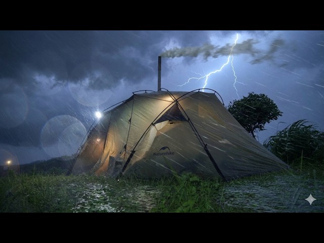 I Thought My Tent Wouldn't Survive This Thunderstorm ⛈️ Extreme Rain Camping
