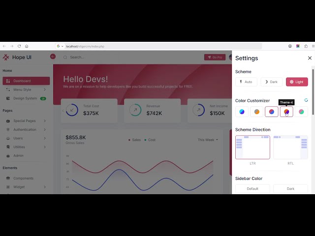 Vtiger CRM theme customization Demo