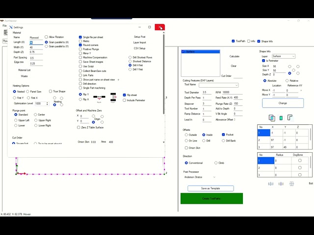 PartNester 4: Create a CNC Spoilboard Surfacing Program