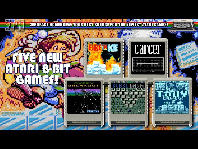 New Atari 8-Bit Games! Fire 'n Ice, Carcer, Avery Breakout (ZPH), Bubbledash, Tony Do It!