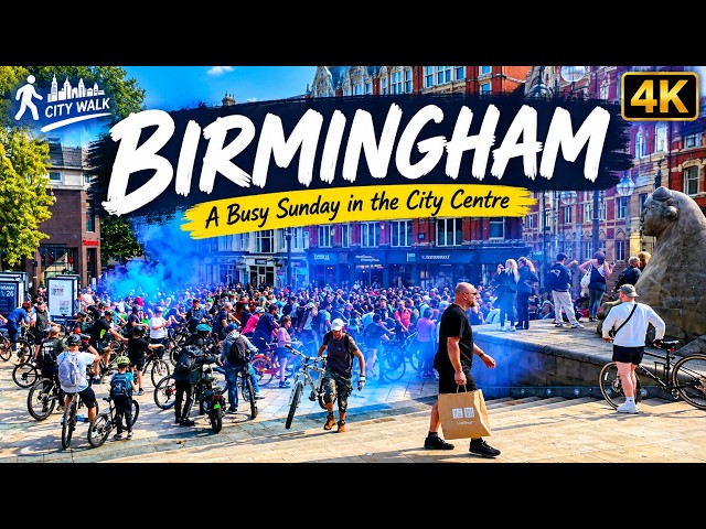 BIRMINGHAM 4K 🇬🇧 | A Crazy Busy Sunday in Birmingham City Centre | UK Walking Tour