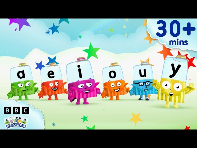 Discover the Secret Vowel Sound with Y | Learn to Read and Spell for Kids Compilation | Alphablocks
