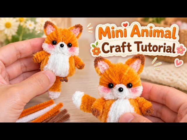 🦊 How to Make a Cute Fox with Pipe Cleaners | Mini Animal Craft Tutorial