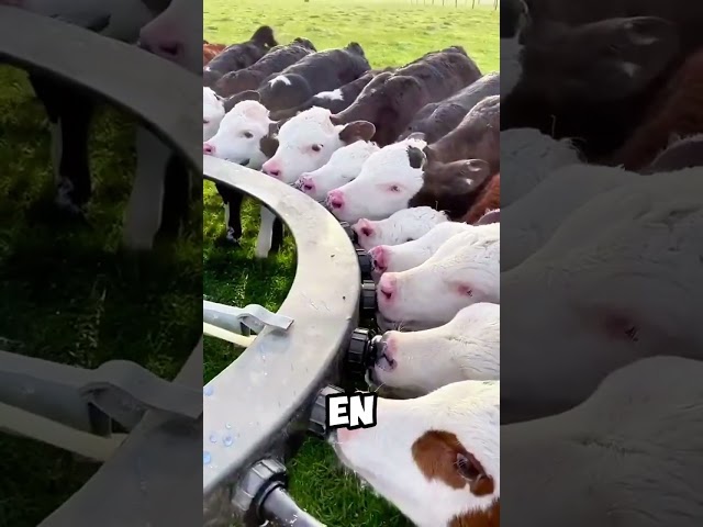 ¡Increíble! Así Alimentan a los Terneros en Granjas Modernas 🐄💖 #shorts