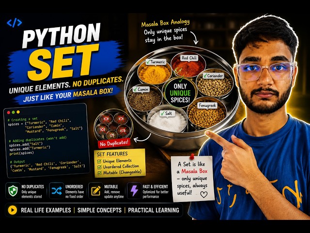 Python set explained | Lecture 15
