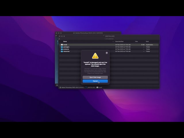 How to fix "Install" is damaged and can't be opened.  You should eject the disk image on iMac