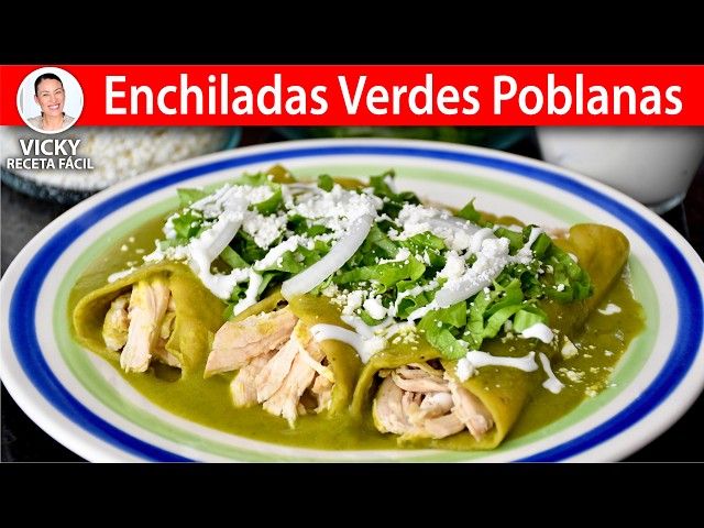 Poblano Green Enchiladas | Vicky's Easy Recipe