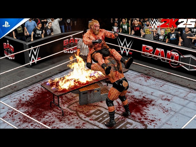 WWE 2K25 - Batista vs Brock Lesnar: Extreme Rules Match at Bad Blood | PS5™ Pro [4K HDR]