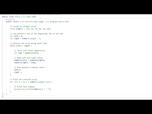 Reverse an Array in Java 🔥 | Two Pointer Technique (Beginner Friendly)